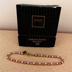 Avon Lustrous Pink and Gold Bracelet